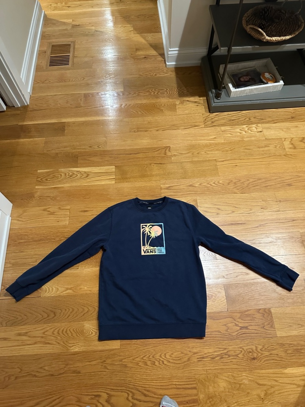 Vans Navy Crewneck with Palm Sunset Patch